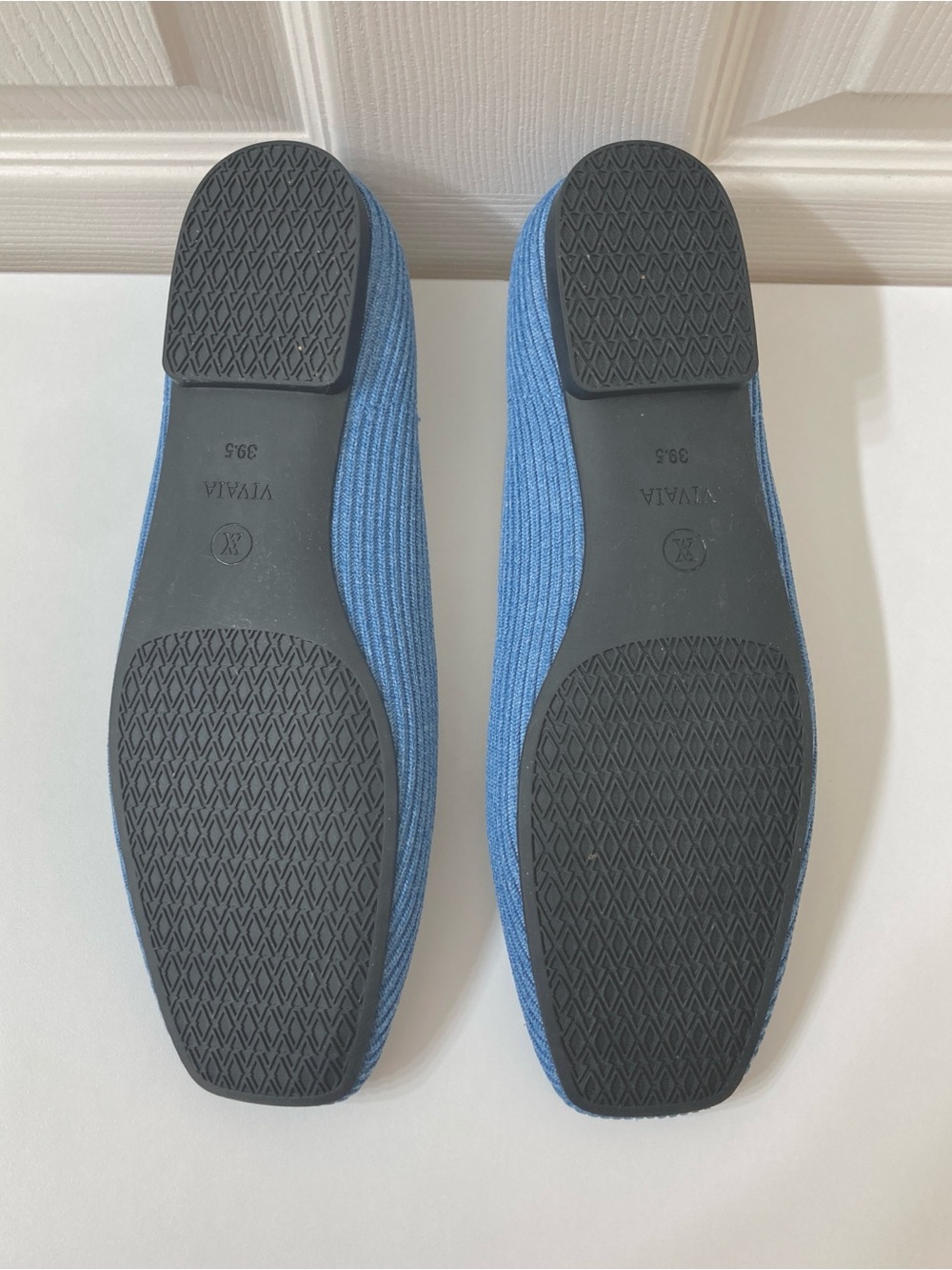 Vivaia Margot 2.0 Denim Blue Square Toe V Cut Washable Knit Flats 8.5 EU 39.5 - Picture 9 of 11